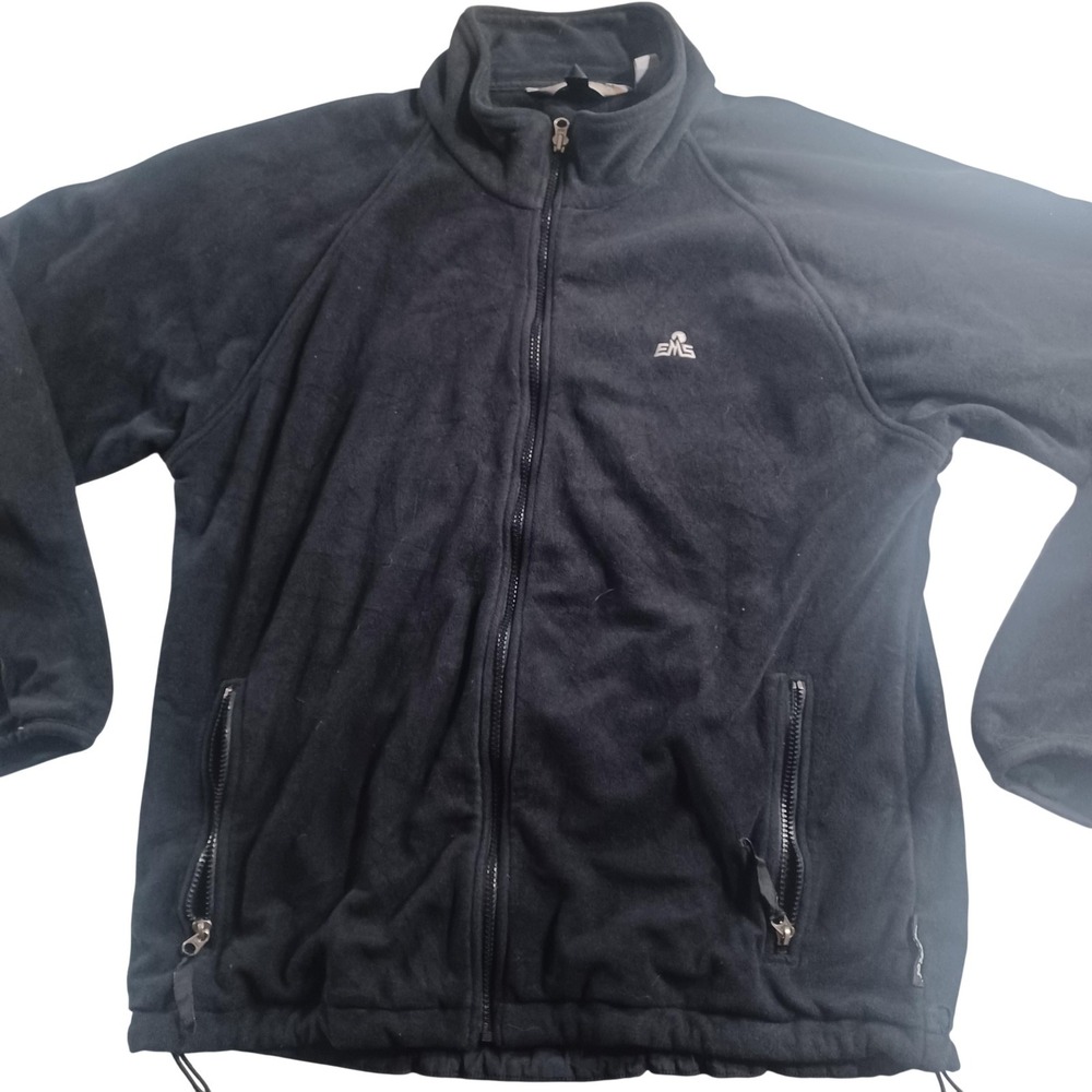 Eastern‎ Mountain Sports Jacket Mens Large Black Fleece Full Zip Outdoor Casual